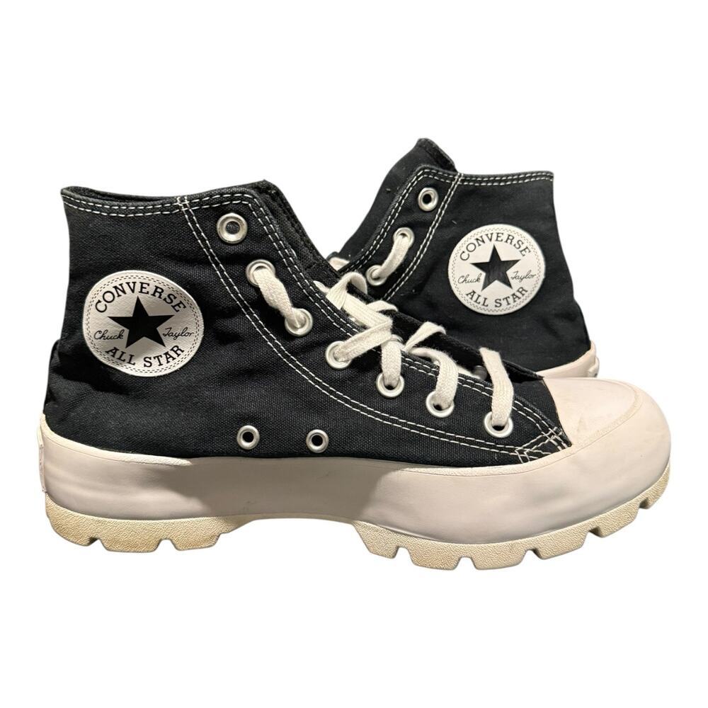 Converse Run Star Hike Platform High Top Black White Lug Sole Sneakers Women’s 8 - Picture 8 of 9